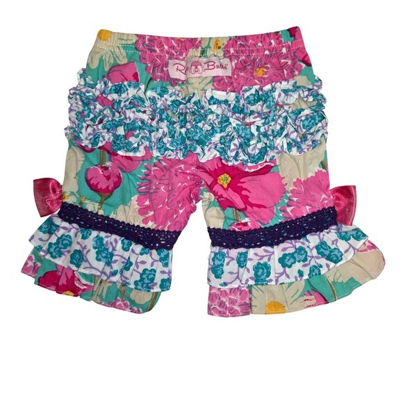 RuffleButts Infant Girls Floral Ruffle Bloomers 12-18M 3872 - Picture 2 of 7